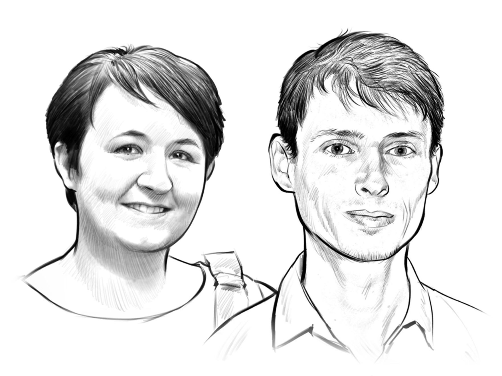 Virginie Gaillard and Franck Peron portraits