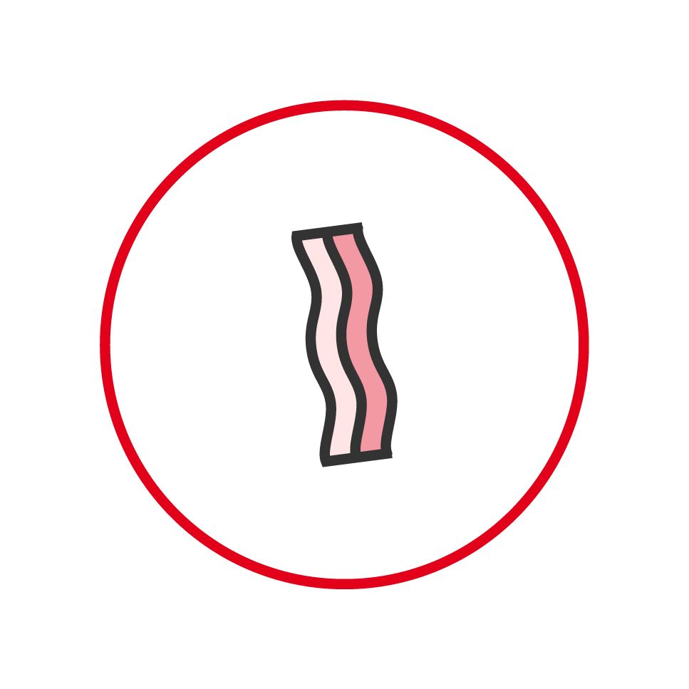 Illustration of a piece of bacon