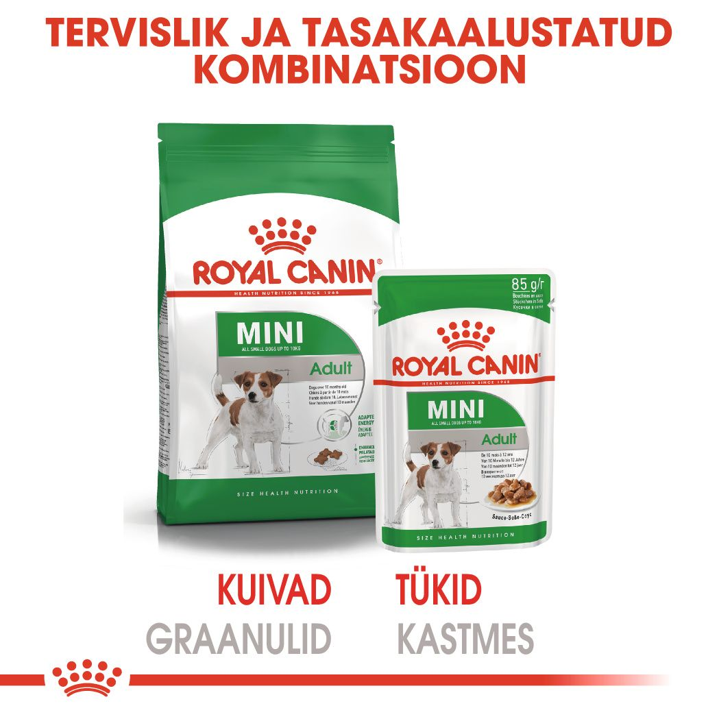 Royal Canin Mini Adult konserv (tükid kastmes)