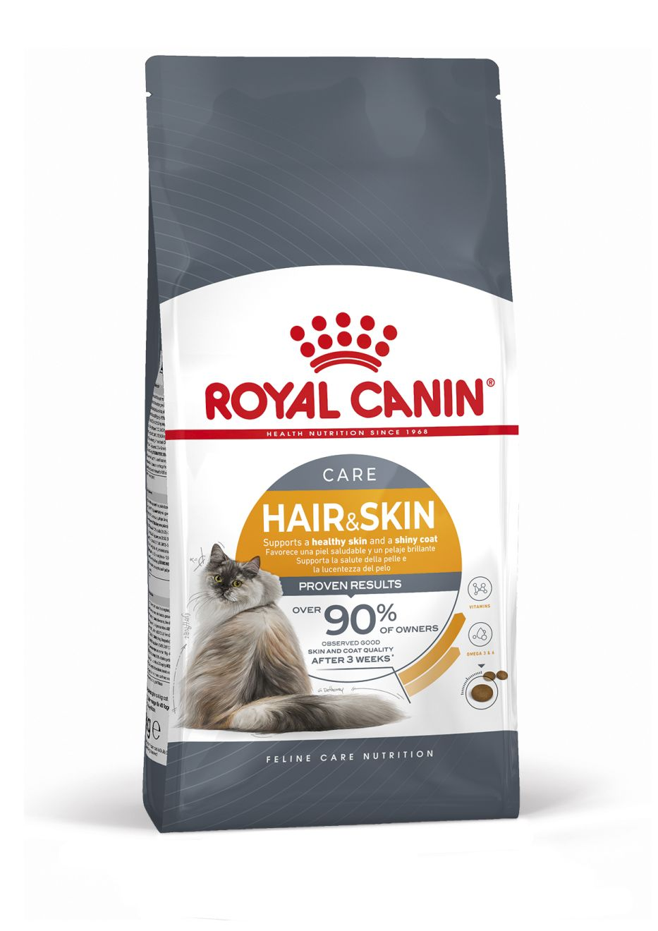 ROYAL CANIN อาหารแมวโต ที่ต้องการดูแลผิวหนังและเส้นขน ชนิดเม็ด (HAIR & SKIN CARE)