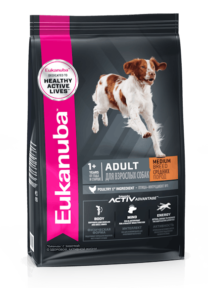 Eukanuba Adult Medium Breed – 3D Left Justified –RUS