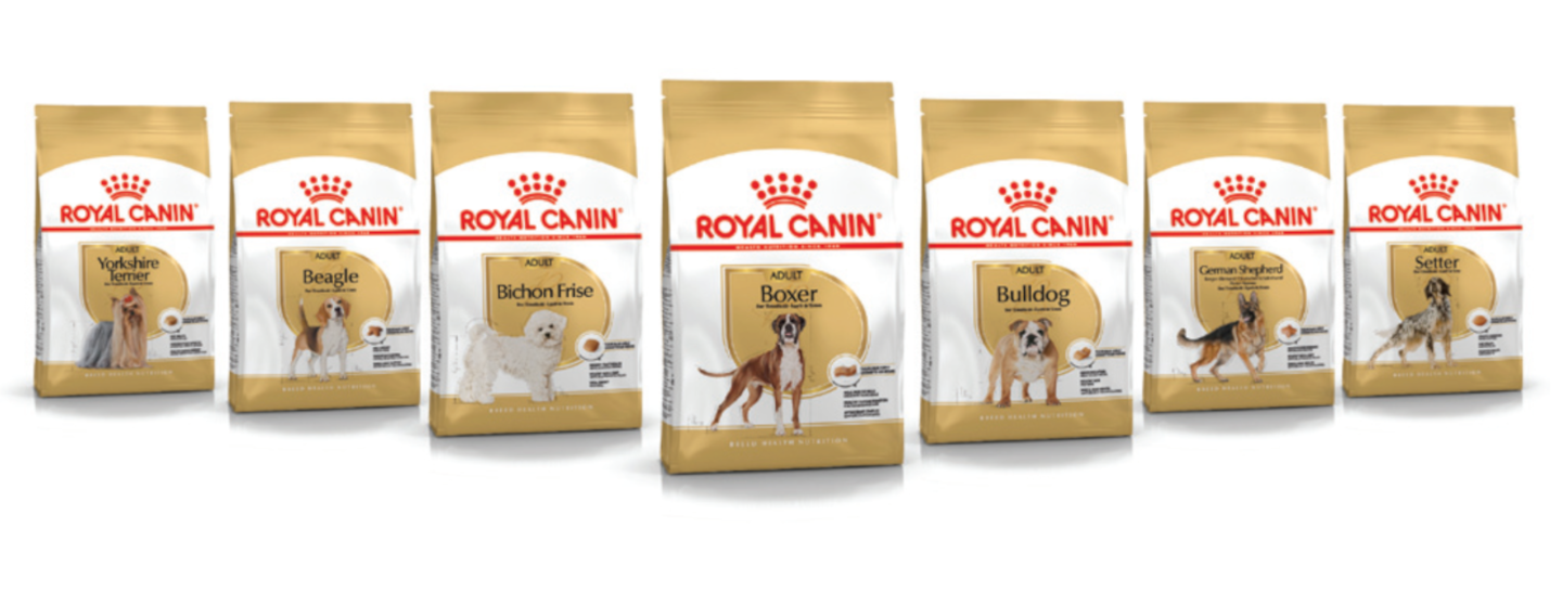 Packshots van Royal Canin rashondenvoeding