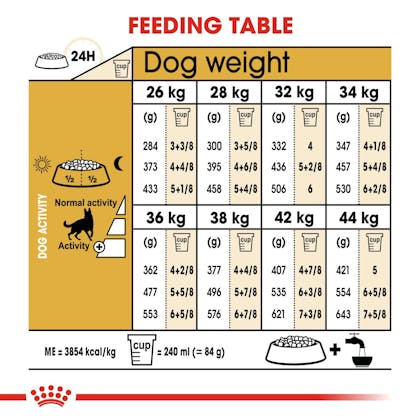 German shepherd 2025 food chart