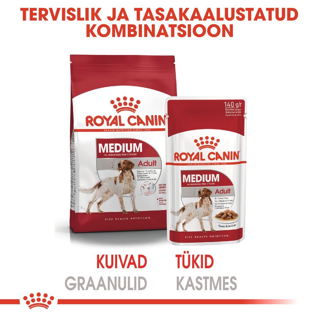 Royal Canin Medium Adult konserv (tükid kastmes)