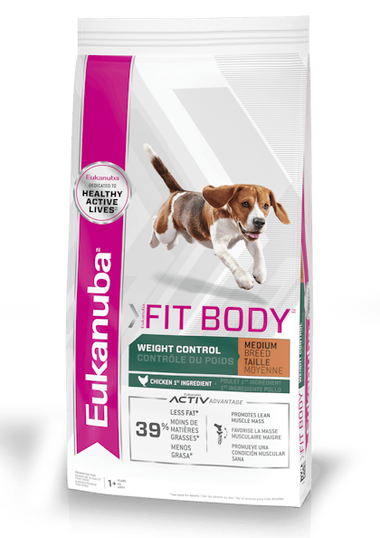 EUKANUBA - FIT BODY WEIGHT CONTROL MEDIUM BREED - PACKSHOT - EN/FR/SP