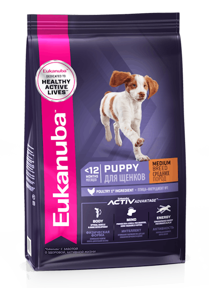 Eukanuba Puppy Medium Breed – 3D Left Justified –RUS